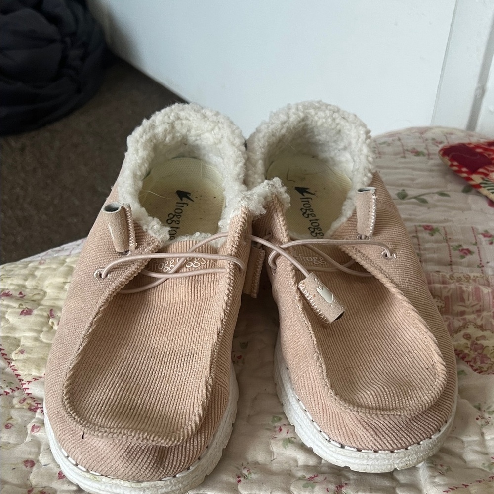 Hey Dude Beige Corduroy Slip-Ons